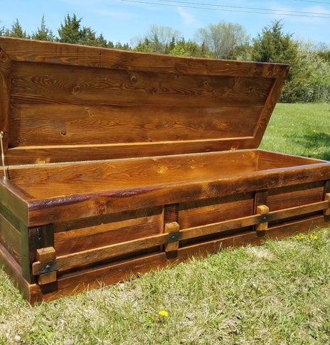 Wood Casket, Pine Coffin, Custom Casket, Cemetery Coffin, Funeral Casket, Reclaimed Wood Coffin, Cross Casket, Crucifix Coffin, Personalized