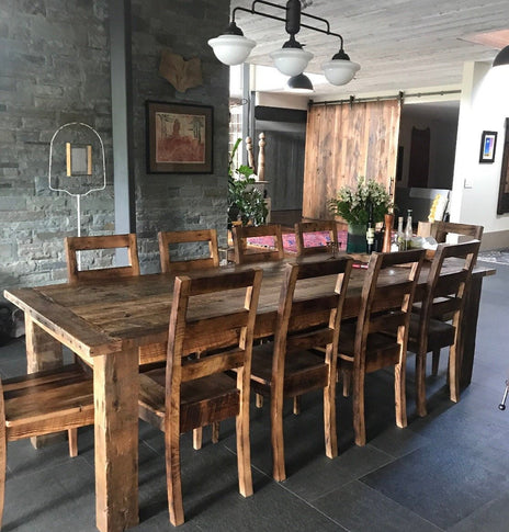 Wood Kitchen Chair, Smoked Oak Dining Chair, Ladder Back Chair, Reclaimed Wood Dining Chair, Rustic Dining Chair, Sturdy Wooden Chair.