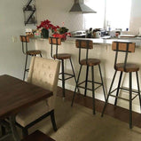 Bar stool with back counter height - THE BREWSTER- Counter stool with back industrial - Rustic modern bar stool reclaimed seat