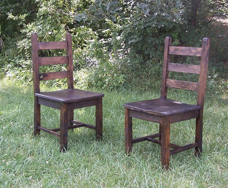 Dining Chair, Wood Rustic Kitchen Chair, Farmhouse Dining Chair