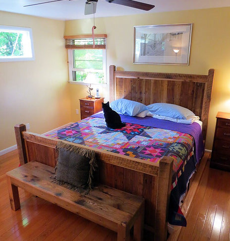 Shenandoah Sunset Handmade Solid Reclaimed Wood King Bed Frame, Queen Bed Frame, Custom Reclaimed Wood Bed Frame