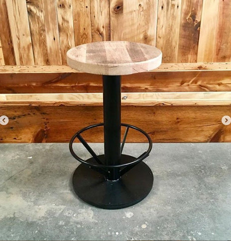 Pedestal barstool - Center Column Bar stool with swivel upgrade available - Bolt down style industrial pedestal bar stools