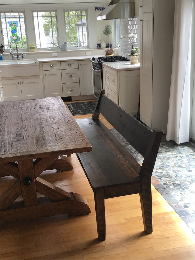 FREE SHIPPING Dining Bench With Back, Wood Bench, Indoor Bench