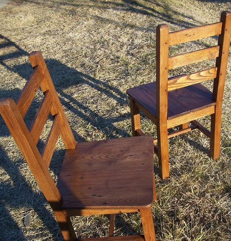 Kitchen Chair, Wood Dining Chair, Ladderback Chair, Farmhouse Dining Chair, Rustic Side Chair, Wormy Chestnut Chair, Chair With Back