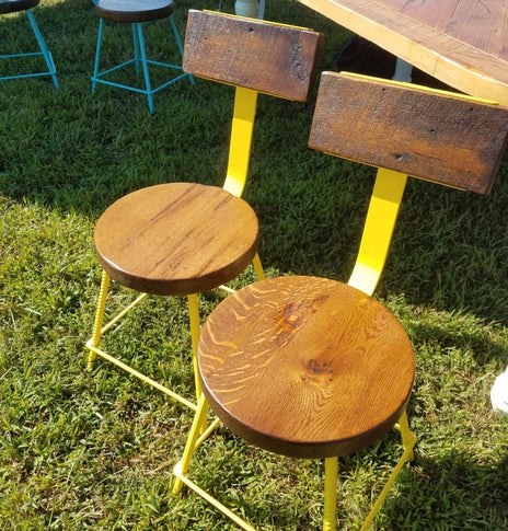 FREE SHIPPING - Wood Bar Stool, Patio Stool, Wood Chair With Back, Sleek Bar Stool, Comfy Stools, Restaurant Bar Stools, Garden Seat