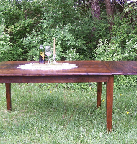 Wormy Chestnut Table, Extension Dining Table, Farm Table, Solid Wood, Primitive Table, Mid Century Table, Reclaimed Wood Table,Kitchen Table