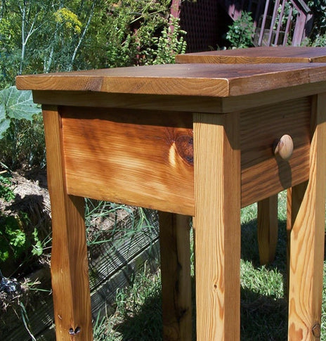 Pine End Table, Nostalgic Decor, Antique Side Table, Wood Table Drawer, Wood End Table, Primitive Table, Ski Lodge Decor, Wood Nightstand