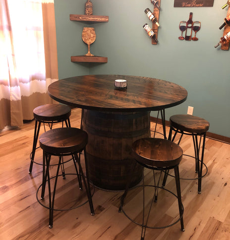 FREE SHIPPING Bar stools counter height industrial - Reclaimed wood bar stool with metal legs - Vintage style tall swivel pub stools