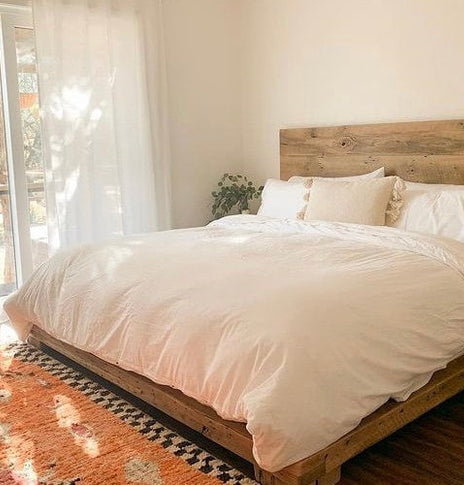 Platform Bed King /THE DESERT SUN/ Solid Wood Bed Frame, The Desert Sun, Reclaimed Wood Bed Frame, Bohemian Bed, Queen Platform Bed