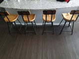 FREE SHIPPING- Swiveling Bar Stool With Back, Counter Stool, Scooped Seat Brewster, Tractor Seat Industrial Stool for commercial or home