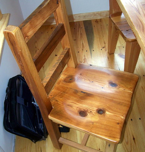 Dining Chair, Handmade Kitchen Chair, Wooden Dining Chair, Reclaimed Wood Chair, Rung Pine Chair, Rustic Farmhouse Chair, Pine Wood