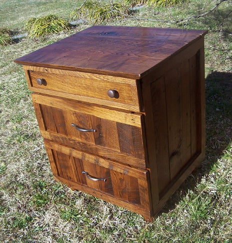 FREE SHIPPING - Nightstand With Drawers, Rustic Nightstand, Oak Nightstand, Solid Wood Nightstand With Drawers, Wooden Nightstand, Vintage