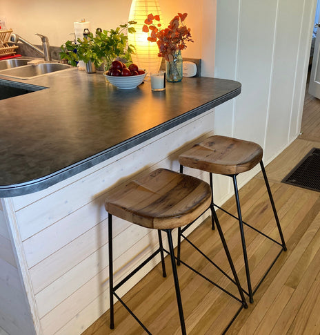 Spinnaker Bar Stools, Counter Stools, Counter Height Stool, Kitchen Stools, Tractor Seat Stool, Reclaimed Wood Bar Stool, Industrial Stools