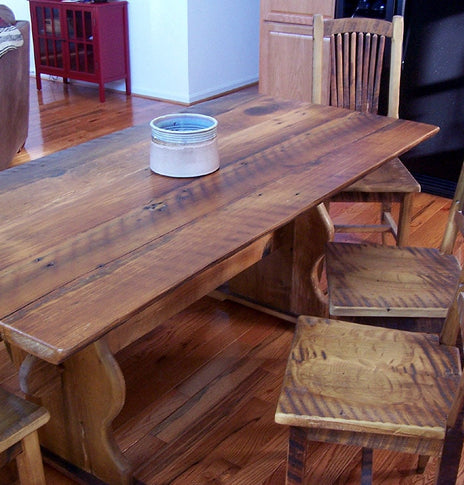 Trestle Table, Barnwood Furniture, Bavarian Table, Wood Dining Table, Reclaimed Trestle Table, Tree Table, Tulip Table, Solid Table
