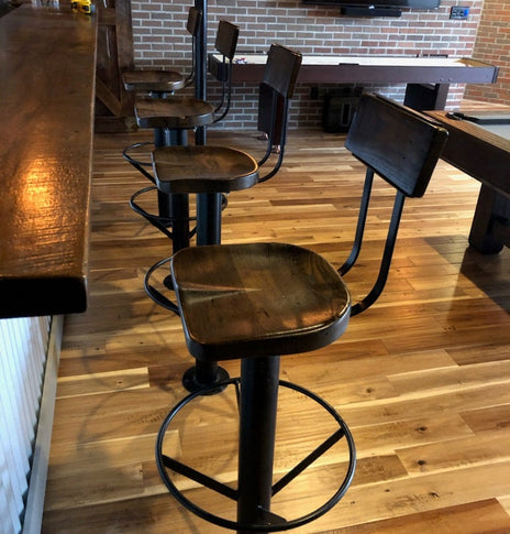 FREE SHIPPING - Bar stools with backs swivel - Bolt down bar stool with scooped seats bar height - Kitchen island bar stools counter height