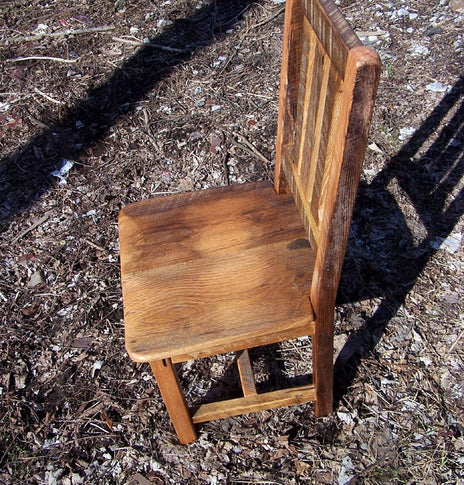Dining Chair, Barnwood Chair, Farmhouse Dining Chair, Mission Oak Furniture, Distressed Wood Chair, Antique Rustic Stool, Reclaimed