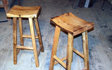 FREE SHIPPING - Counter stool wood counter height - Saddle counter stool bar height - Reclaimed wood bar stool counter height