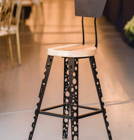 The Effervescent - Modern Bar Stool With Back, Modern Counter Height Stools, Urban Style Counter Stool/Bar Stool with Back, Boho Bar Stool