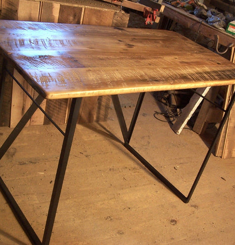 Wood Standing Desk, Wood Work Desk, Reclaimed Wood Desk, Industrial Desk, Metal Desk, Welded Furniture, Salvaged