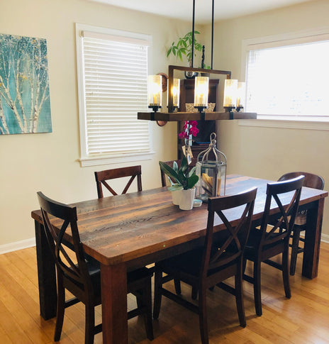 Wormy Chestnut Table, Wood Dining Table, Modern Farmhouse Table, Chestnut Furniture, Rustic Table, Breakfast Table, Plank Table, Antique