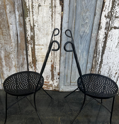 Wrought Iron Patio Chairs, Outdoor Dining Chairs, Set Of 2 Wrought Iron Chairs, Outdoor Patio, Garden Furniture, Vintage Outdoor Chairs