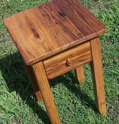 Wormy Chestnut, Bedside Table, Reclaimed Wood Nightstand, Handmade Chestnut End Table, American Chestnut Table, Wood End Table, Nightstand