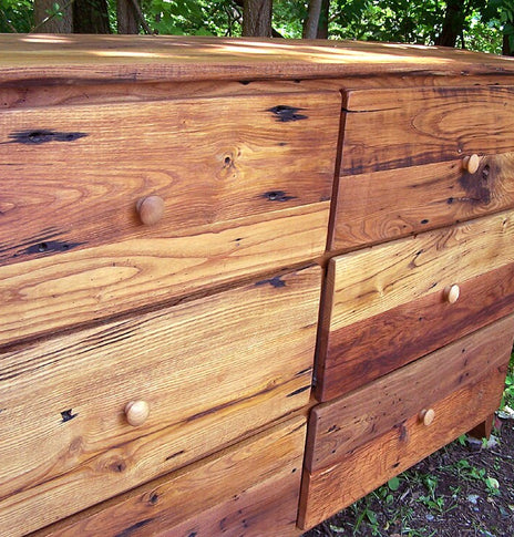 Reclaimed Wood Dresser, Wormy Chestnut Dresser, Bedroom Dresser With Drawers, Solid Wood Nightstand, Rustic Modern Dresser-Reclaimed Dresser