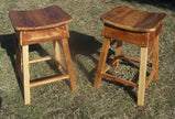 FREE SHIPPING, Counter Height Stool, Wood Saddle Stools, Wood Bar Stools, Pub Stools, Rustic Backless Stools, Eco-Friendly Reclaimed Wood