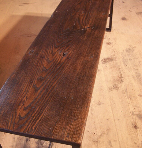 Metal Bench, Hall Bench, Dining Bench, Parsons Bench, Wood Metal Bench, Reclaimed Bench, Industrial Bench, Farm Bench, Metal Furniture