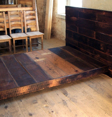 The Asian Style Platform Bed, King Bed Frame, Platform Bed King, Reclaimed Wood Bed, Hardwood Bedframe, Low Platform Bed, Solid Wood Bed