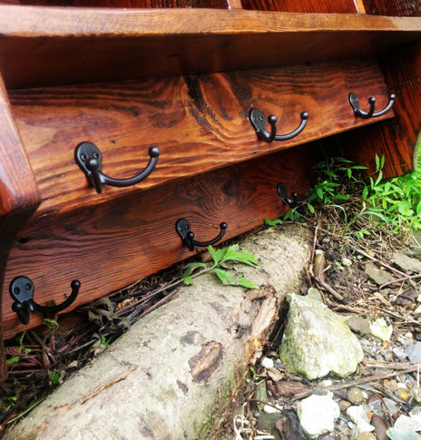 Coat Rack With Cubbies, Cubby Rack Hooks, Coat Hooks, Entryway Furniture, Wall Coat Rack Hooks, Double Row Coat Rack, Wood Rack With Hooks