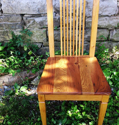Williamsburg Colonial Style Reclaimed Wormy Chestnut Heirloom Dining Chair, Rustic Refined Dining Chair, Antique Farmhouse Dining Chair