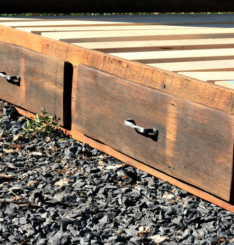 Platform Bed Storage, Queen Size Bed Frame, King Size Bed Platform, Iron Headboard, Reclaimed Wood Platform, Barn Wood Bed With Drawers