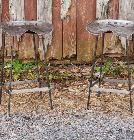 FREE SHIPPING - Steel Bar Stools, Tractor Seat Bar Stools, Metal Bar Stools, Men Cave Decor, Counter Height Stools, Table Top Bar Stools