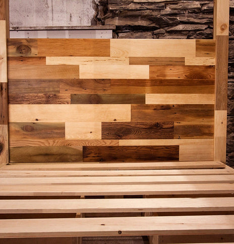 Four poster platform bed - Canopy for house bed & headboard - Reclaimed cabana bed in full king queen