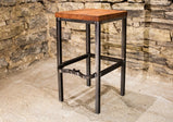 Square counter height bar stool -RIGHT PROPER - Industrial counter stools reclaimed wood - Kitchen island bar stools backless Danish modern