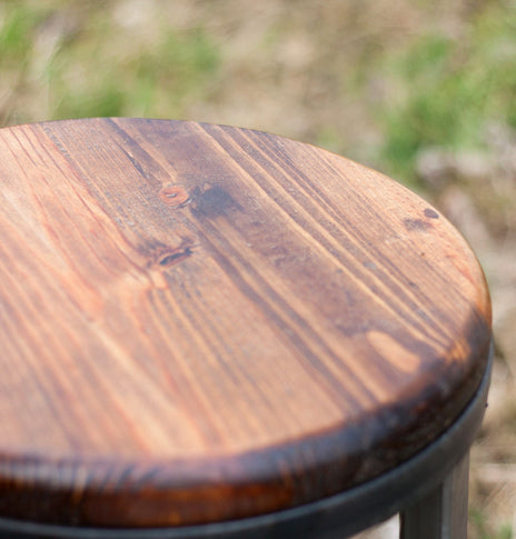 Free Shipping- THE SEATTLE- Counter stool modern with industrial design - Backless bar stool counter height - Reclaimed wood counter stool