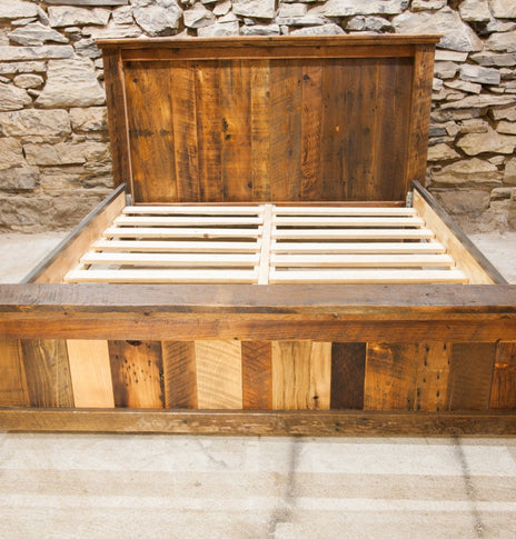 Reclaimed Wood Bed Frames, Barnwood Bed Platform, Rustic Bed Frame, Metal Bed Frame, Wood Bed Platform, Farmhouse Bed Frame, Cabin Furniture