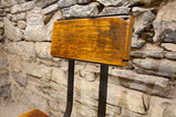 Bar stool with back counter height - THE BREWSTER- Counter stool with back industrial - Rustic modern bar stool reclaimed seat