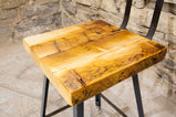Bar stool with back counter height - THE BREWSTER- Counter stool with back industrial - Rustic modern bar stool reclaimed seat