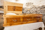 Free Shipping, Wood Casket, Pine Coffin, Casket Rope Handles, Pine Casket, Custom Coffin, Knotty Pine Casket, Cemetery Coffin,Funeral Casket