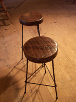 FREE SHIPPING Bar stools counter height - Industrial counter stools with metal legs - Reclaimed wood counter height bar stools