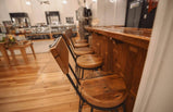 Industrial Swivel Tall Bar Stools -THE SULLY- Counter Top Wooden Bar Stools With Back - Vintage Rustic Kitchen Bar Stools For Island