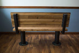 FREE SHIPPING - Bolted Down Bench With Back - Reclaimed Furniture For Restaurants - Wooden Bench With Back For Cafe