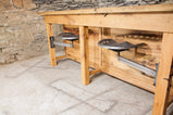 Kitchen island with seating - Custom wood island butcher block - Mid century modern butcher block island- Kitchen Furniture