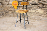 Bar stools with backs counter height - THE BREWSTER- Counter stools with backs industrial - Rustic modern bar stools reclaimed seat