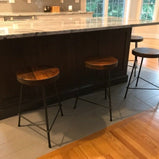 FREE SHIPPING Bar stools counter height - Industrial counter stools with metal legs - Reclaimed wood counter height bar stools