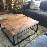 FREE SHIPPING Square coffee table extra large - Wood coffee table rustic modern - Reclaimed wood coffee table