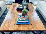 Large Coffee Table, Custom Coffee Table, Wood And Metal Industrial Table, Reclaimed Wood Table, CAMPBELL, Rustic Table, Oversized Boho Table