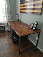 Wood Desk With Drawers, Industrial Desk, Home Office Desk, Antique Style Storage Desk, Rustic Desk, Primitive Furniture,Solid Wood Boho Desk